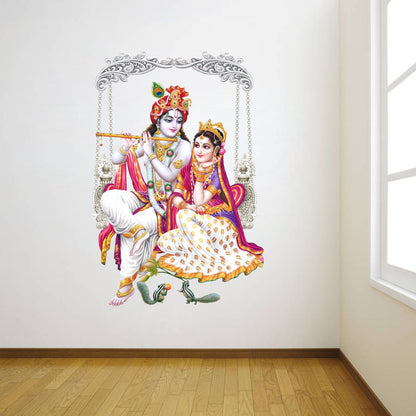 Homexa Decor | Radha Krishna Design Wall Sticker (Size 40 x 57 cm)