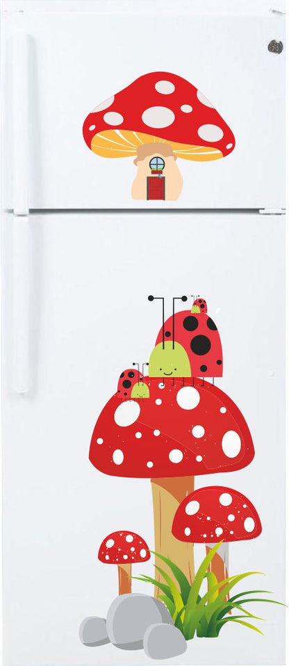 Homexa Decor | Mushroom Design Fridge Sticker (Size 34 x 87 cm)