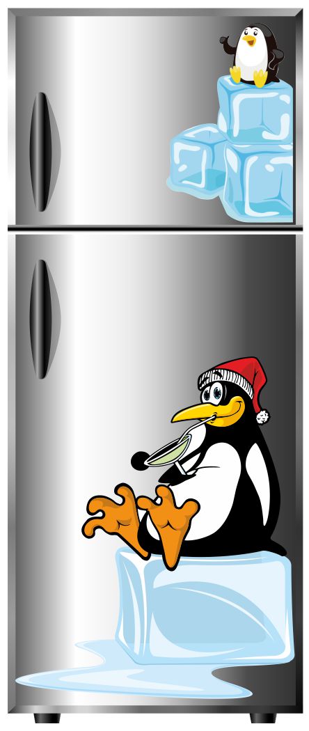 Homexa Decor | Penguin and Ice Design Fridge Sticker (Size 46 x 108 cm)