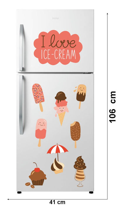 Homexa Decor | Ice Cream Design Fridge Sticker (Size 41 x 106 cm)