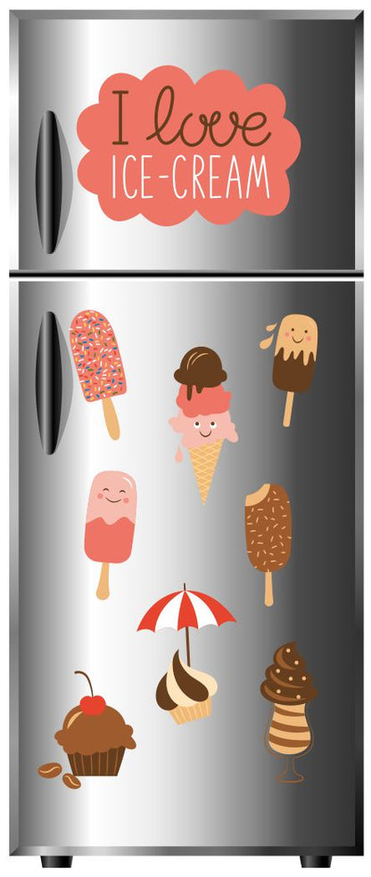 Homexa Decor | Ice Cream Design Fridge Sticker (Size 41 x 106 cm)