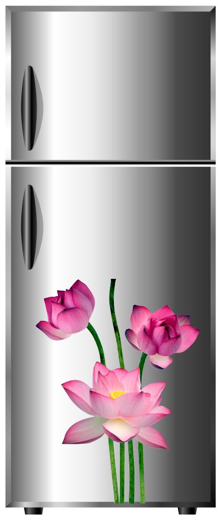 Homexa Decor | Beautiful Flower Design Fridge Sticker (Size 42 x 73 cm)