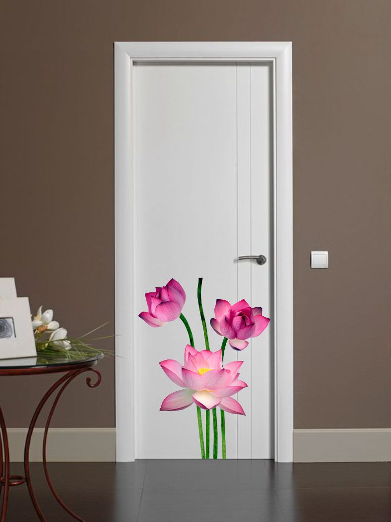 Homexa Decor | Beautiful Flower Design Fridge Sticker (Size 42 x 73 cm)