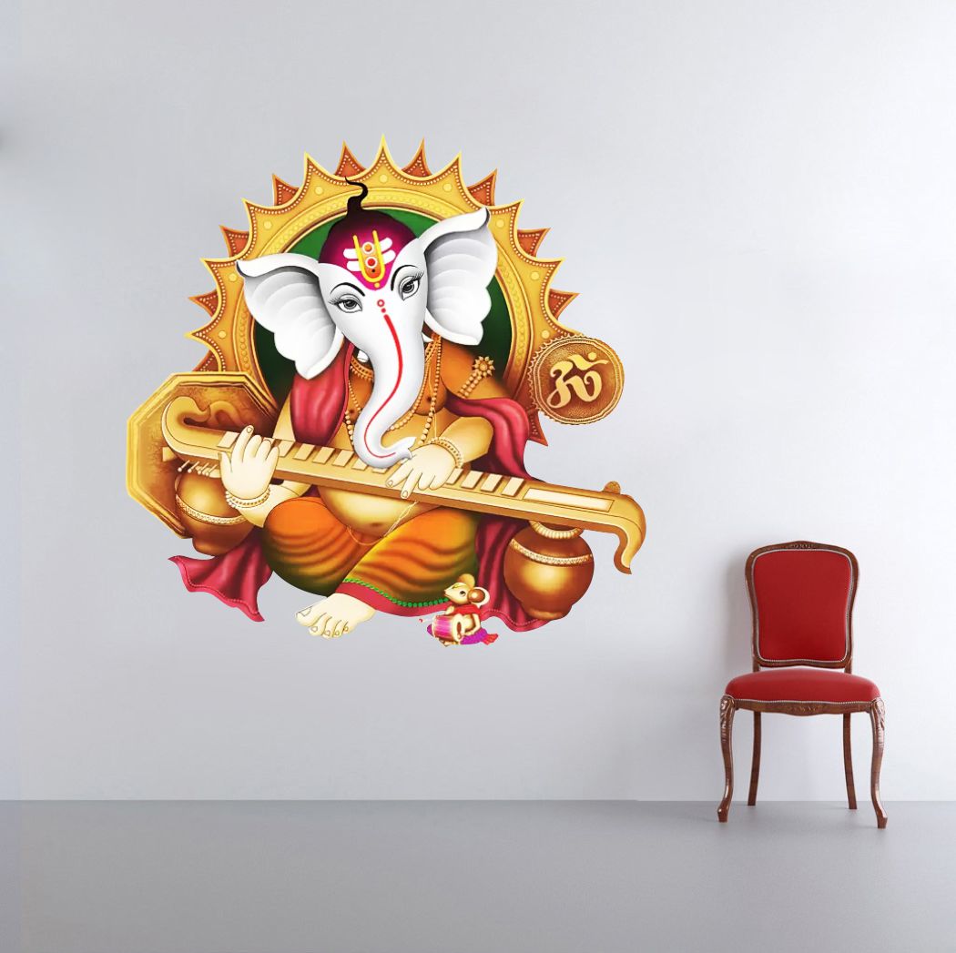 Homexa Decor | Shree Lord Ganesha Ganpati ji Wall Sticker (Size 55 x 55 cm)