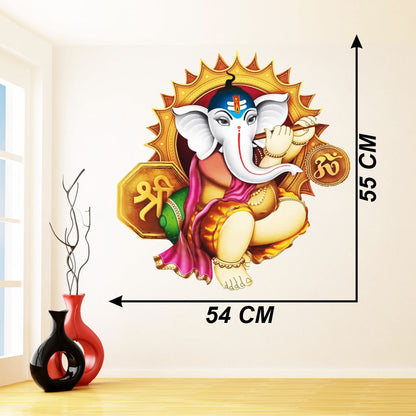 Homexa Decor | Shree Lord Ganesh Ganpati ji Wall Sticker (Size 54 x 55 cm)