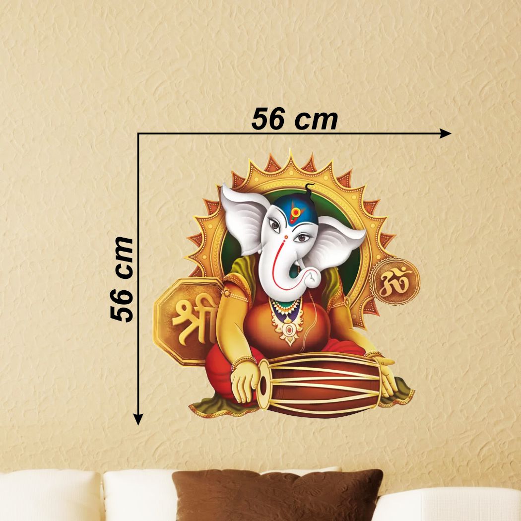 Homexa Decor | Shree Lord Ganesh Ganpati ji Wall Sticker (Size 56 x 56 cm)