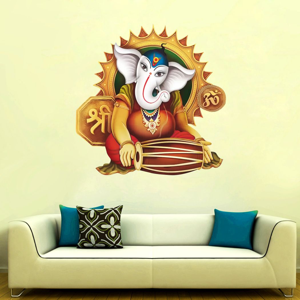 Homexa Decor | Shree Lord Ganesh Ganpati ji Wall Sticker (Size 56 x 56 cm)