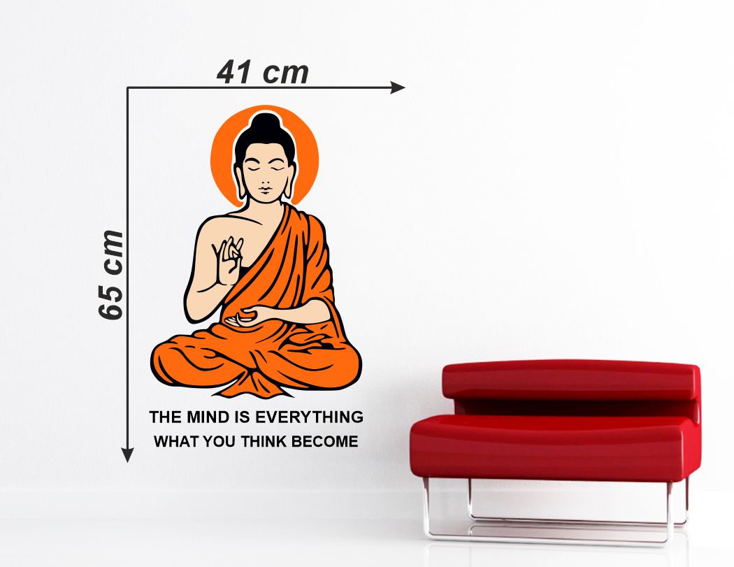 Homexa Decor | Lord Buddha Design Wall Sticker (Size 41 x 65 cm)