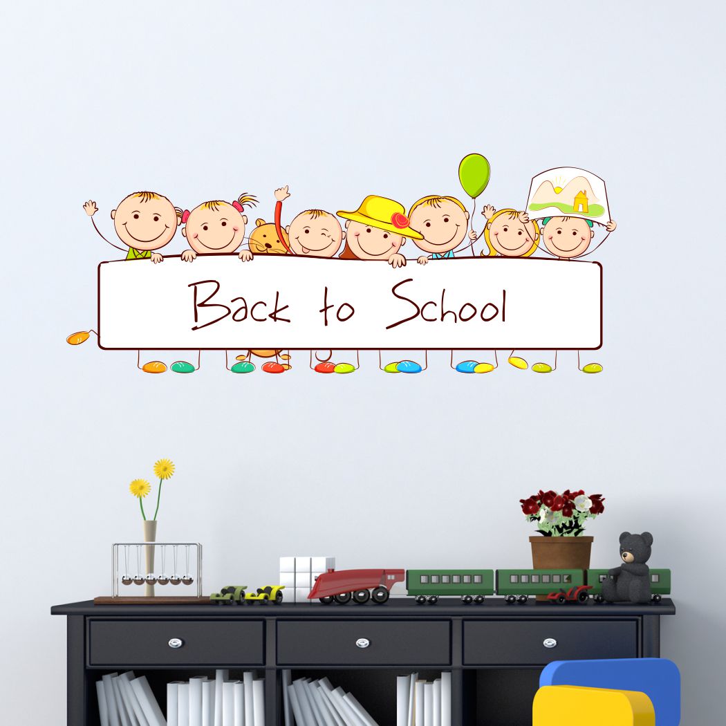 Homexa Decor | Back to School Kids Design Wall Sticker (Size 88x35 cm)