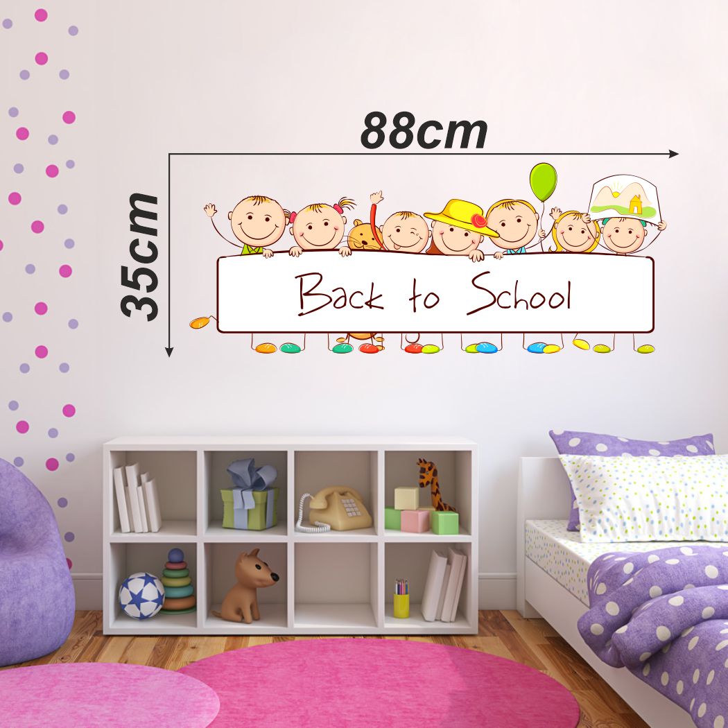 Homexa Decor | Back to School Kids Design Wall Sticker (Size 88x35 cm)