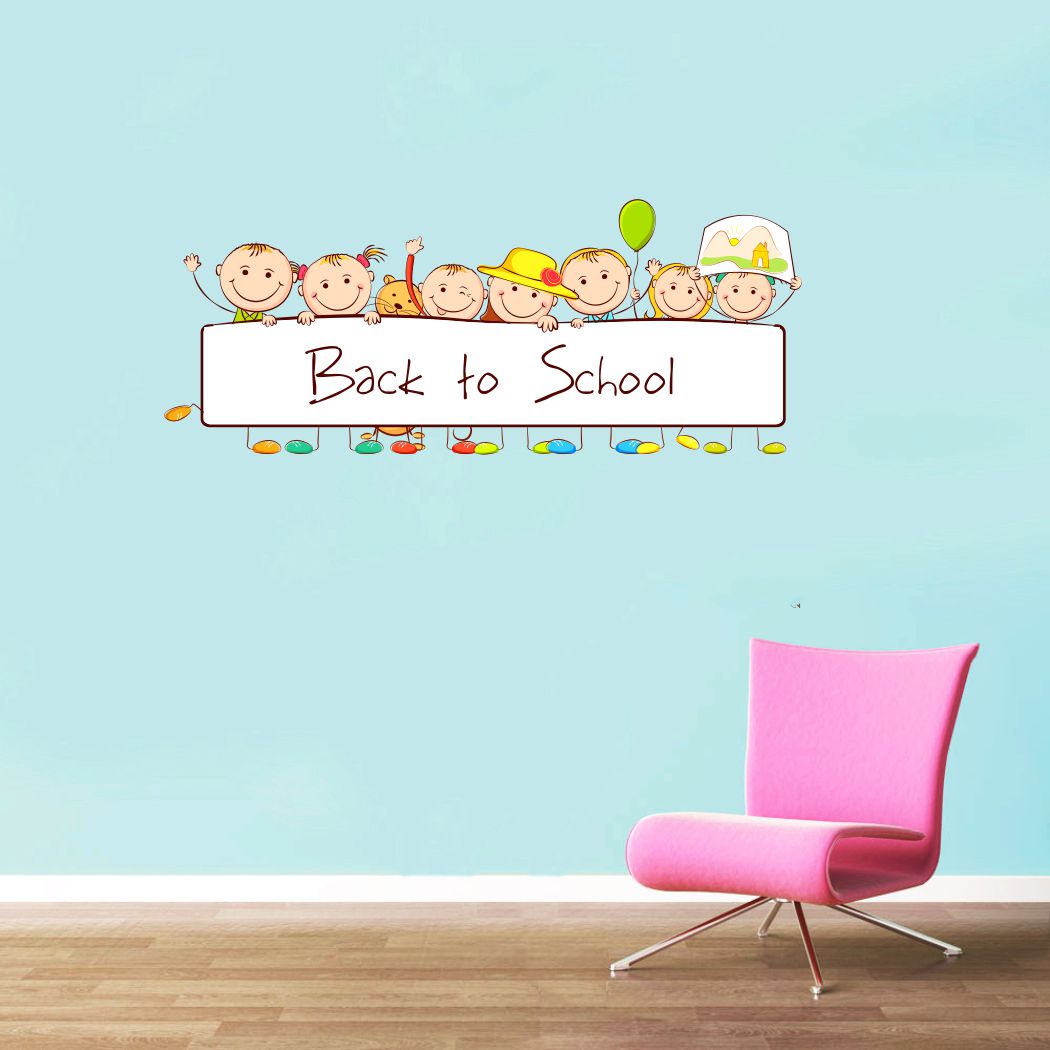 Homexa Decor | Back to School Kids Design Wall Sticker (Size 88x35 cm)