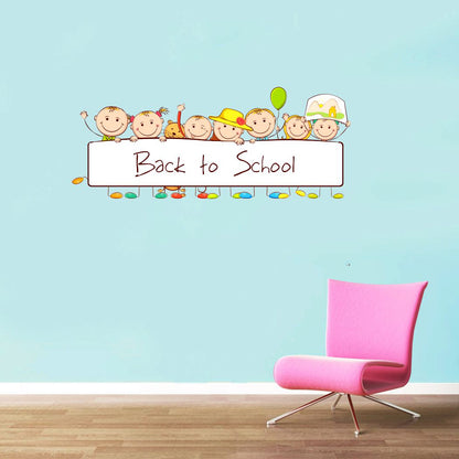 Homexa Decor | Back to School Kids Design Wall Sticker (Size 88x35 cm)