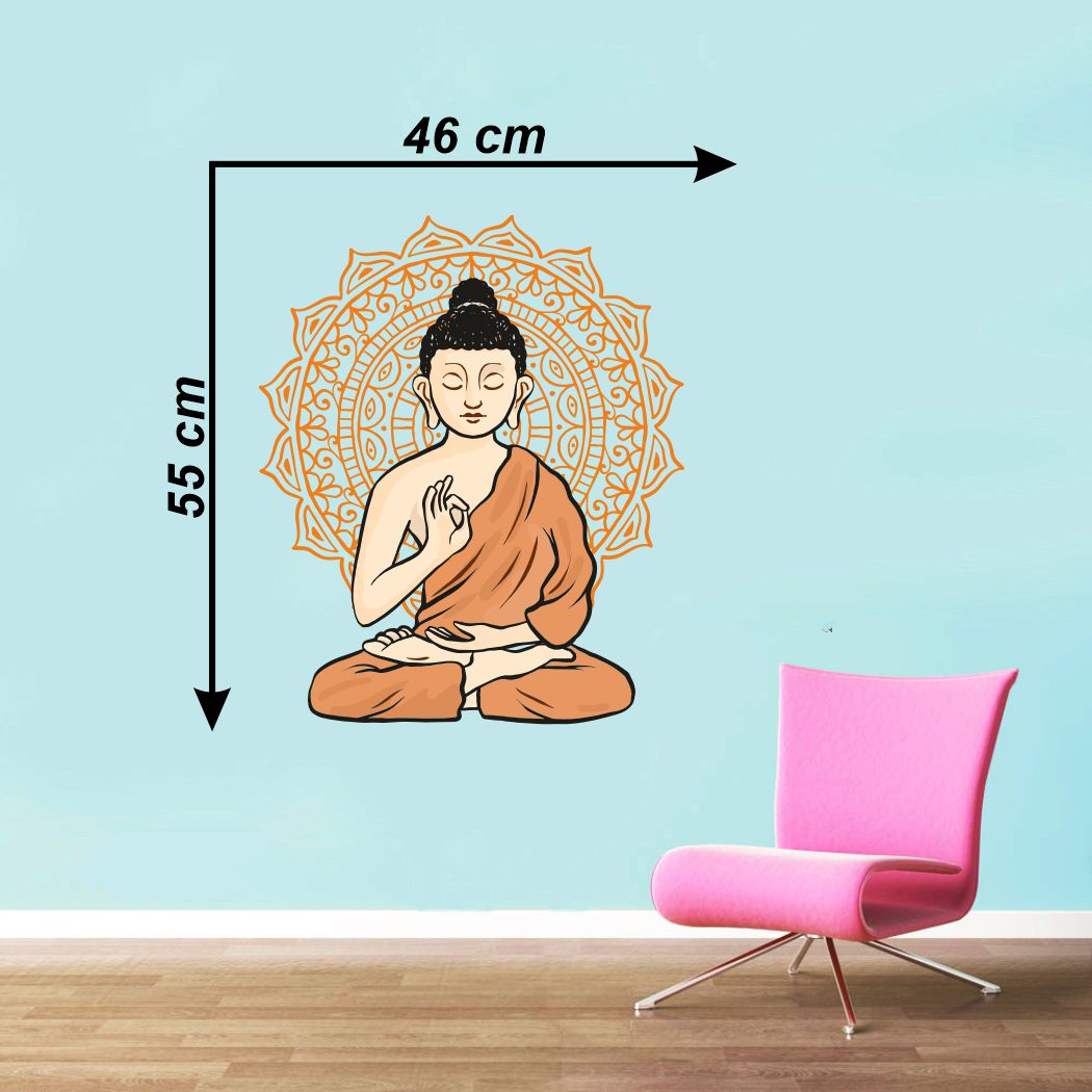 Homexa Decor | Lord Buddha Design Wall Sticker (Size 46 x 55 cm)