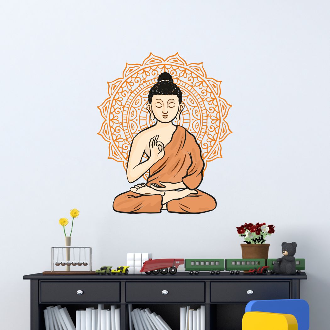 Homexa Decor | Lord Buddha Design Wall Sticker (Size 46 x 55 cm)