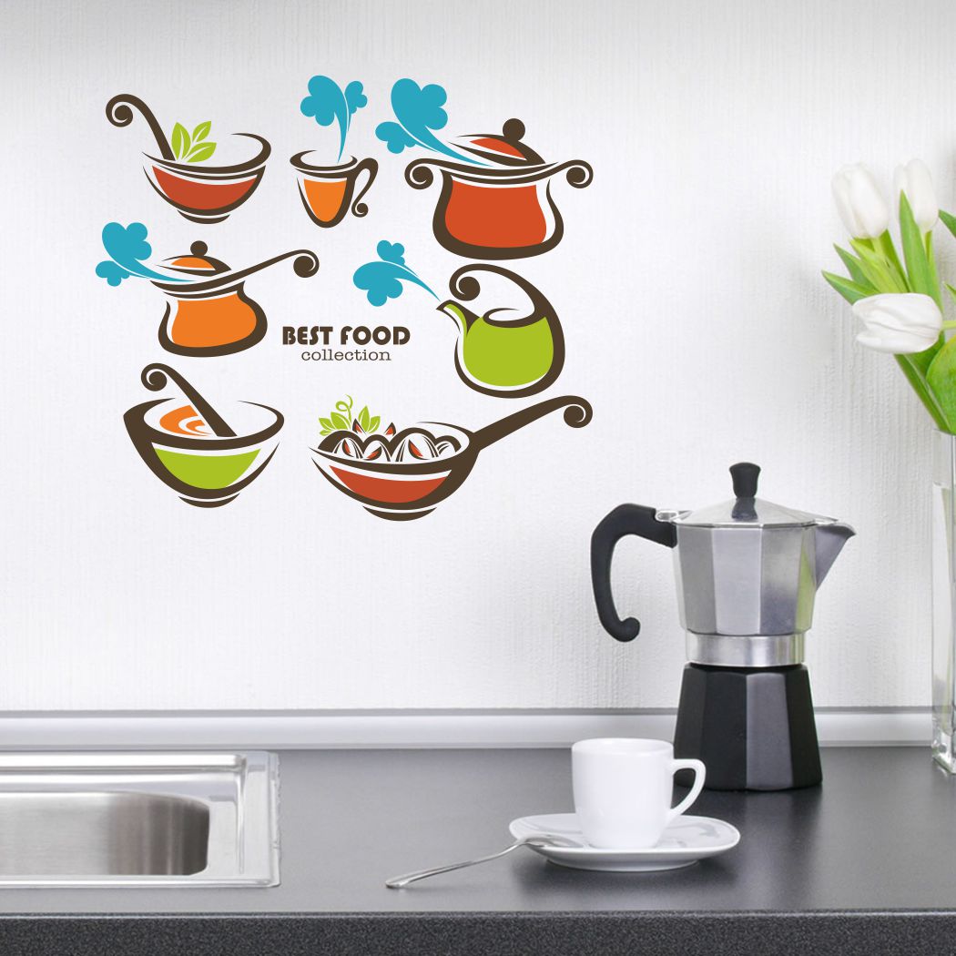 Homexa Decor | Cooking Collection Design Wall Sticker (Size 57x51 cm)