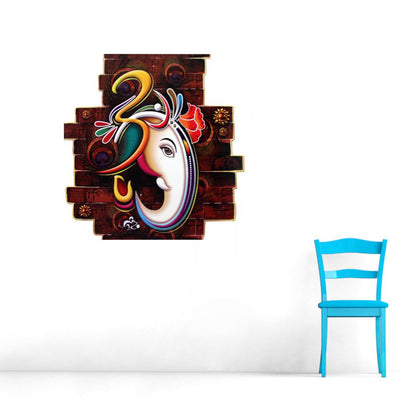 Homexa Decor | Shree Lord Ganesha Ganpati ji Wall Sticker (Size 55x56 cm)