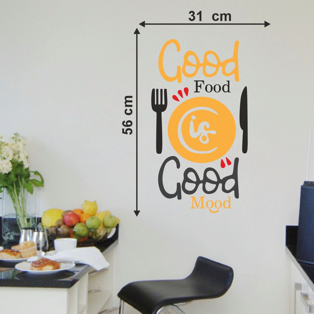 Homexa Decor | Good Food Kitchen Design Wall Sticker (Size 31x56 cm)