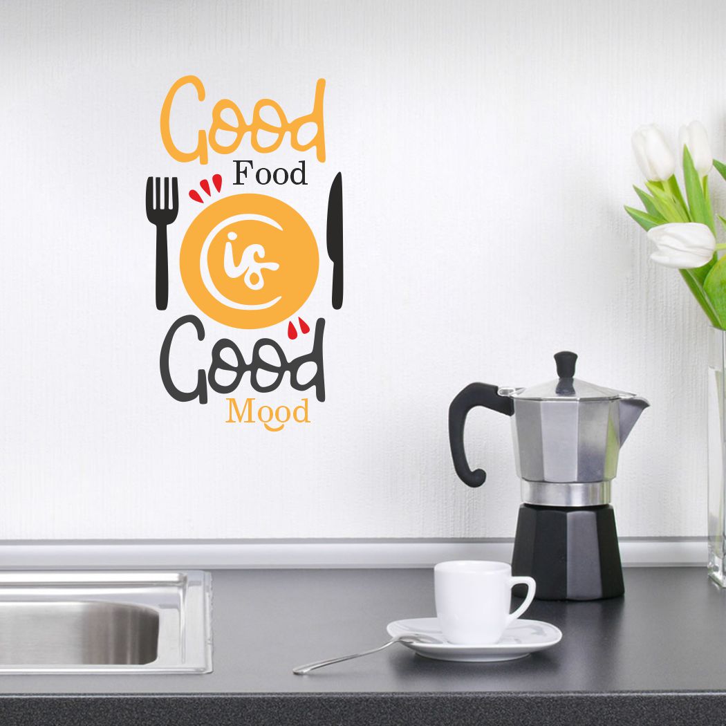 Homexa Decor | Good Food Kitchen Design Wall Sticker (Size 31x56 cm)