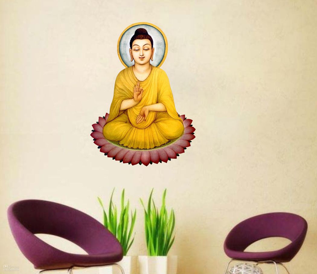 Homexa Decor | Lord Buddha Design Wall Sticker (Size 41x56 cm)