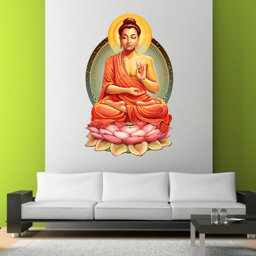 Homexa Decor | Lord Buddha Design Wall Sticker (Size 34x56 cm)