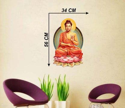 Homexa Decor | Lord Buddha Design Wall Sticker (Size 34x56 cm)