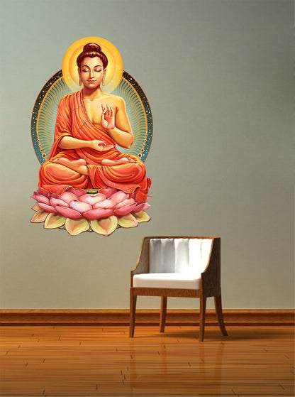 Homexa Decor | Lord Buddha Design Wall Sticker (Size 34x56 cm)