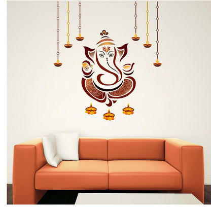 Homexa Decor | Shree Lord Ganesha Ganpati ji Wall Sticker (Size 75x82 cm)