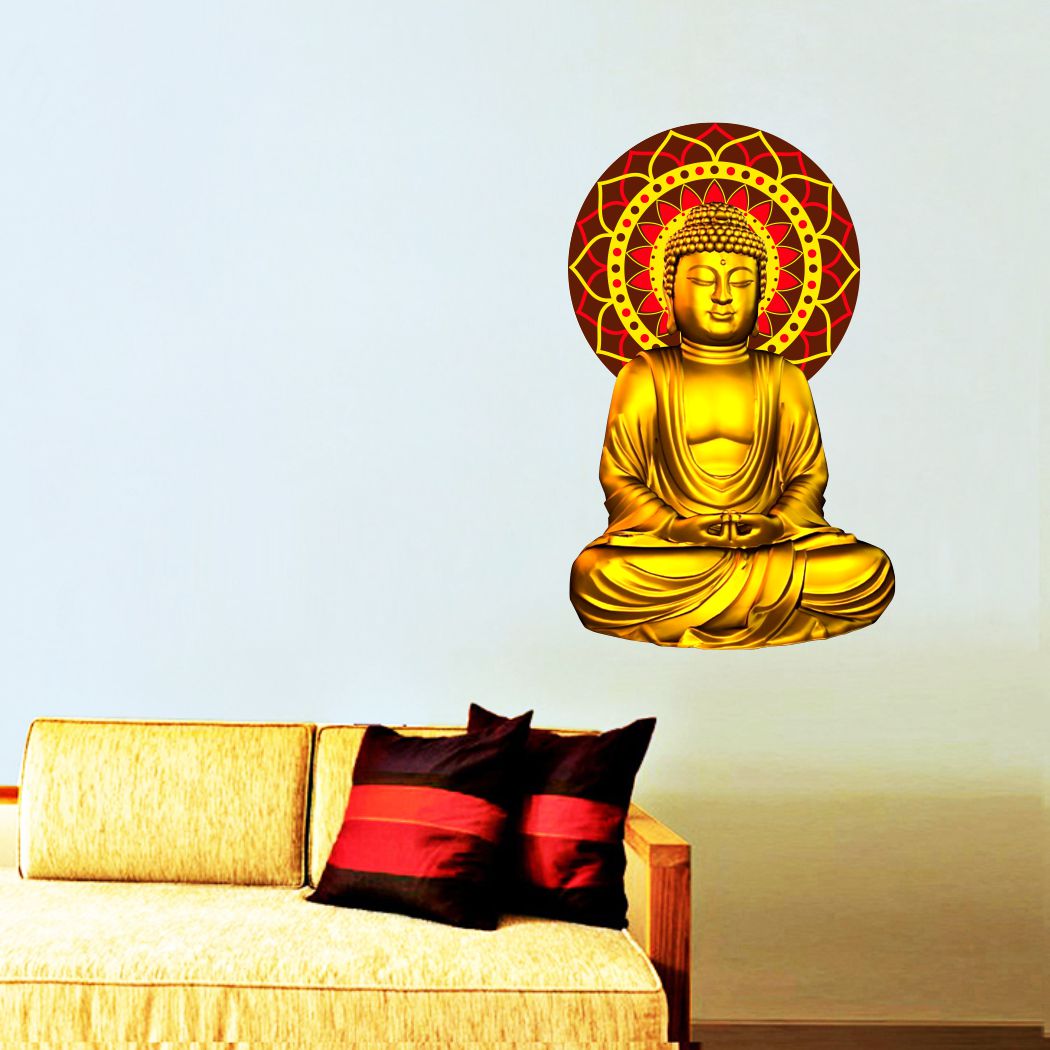 Homexa Decor | Lord Buddha Design Wall Sticker (Size 35x56 cm)