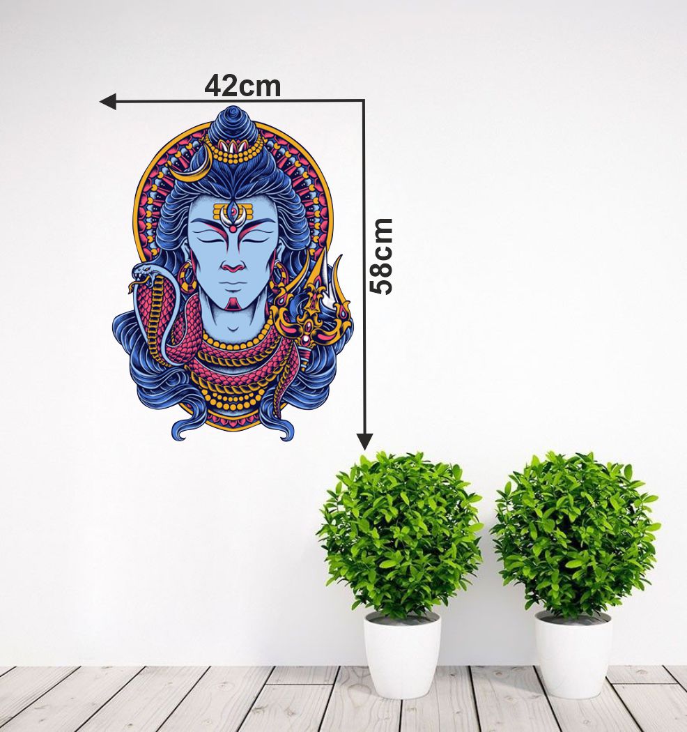 Homexa Decor | Lord Shiva Design Wall Sticker (Size 42x58 cm)