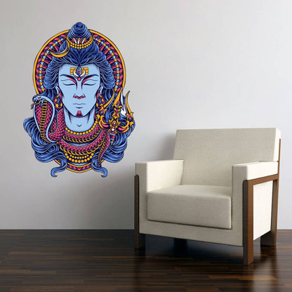 Homexa Decor | Lord Shiva Design Wall Sticker (Size 42x58 cm)