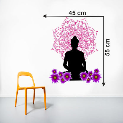 Homexa Decor | Lord Buddha Design Wall Sticker (Size 45x55 cm)