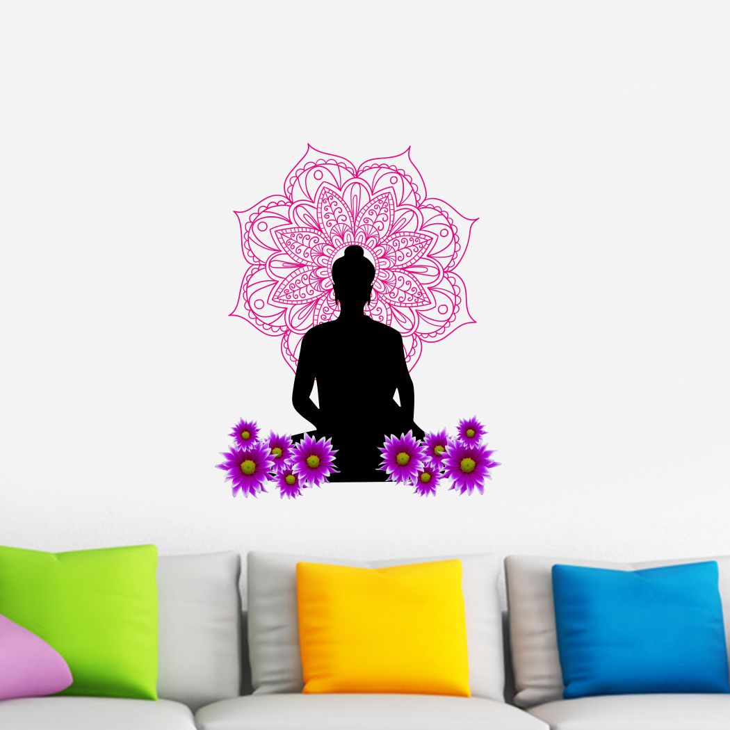 Homexa Decor | Lord Buddha Design Wall Sticker (Size 45x55 cm)