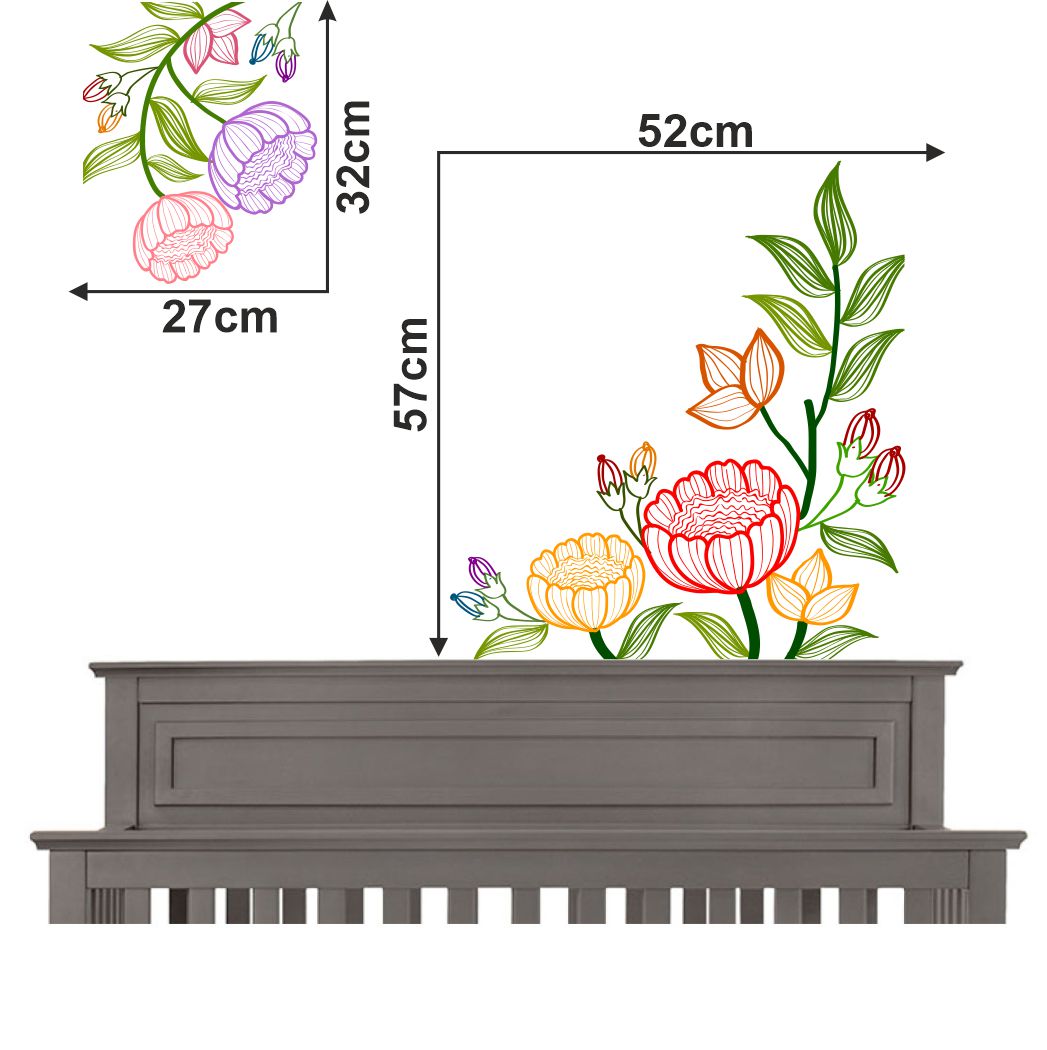 Homexa Decor | Beautiful Flower Design Wall Sticker (Size 58x58 cm)