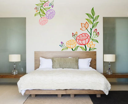 Homexa Decor | Beautiful Flower Design Wall Sticker (Size 58x58 cm)