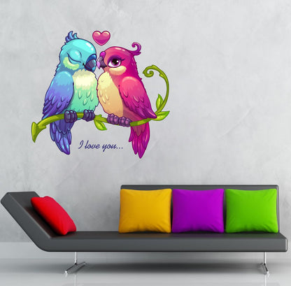 Homexa Decor | Birds Love Couple Design Wall Sticker (Size 56x52 cm)