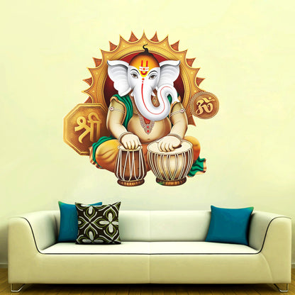 Homexa Decor | Shree Lord Ganesha Ganpati ji Wall Sticker (Size 55x56 cm)