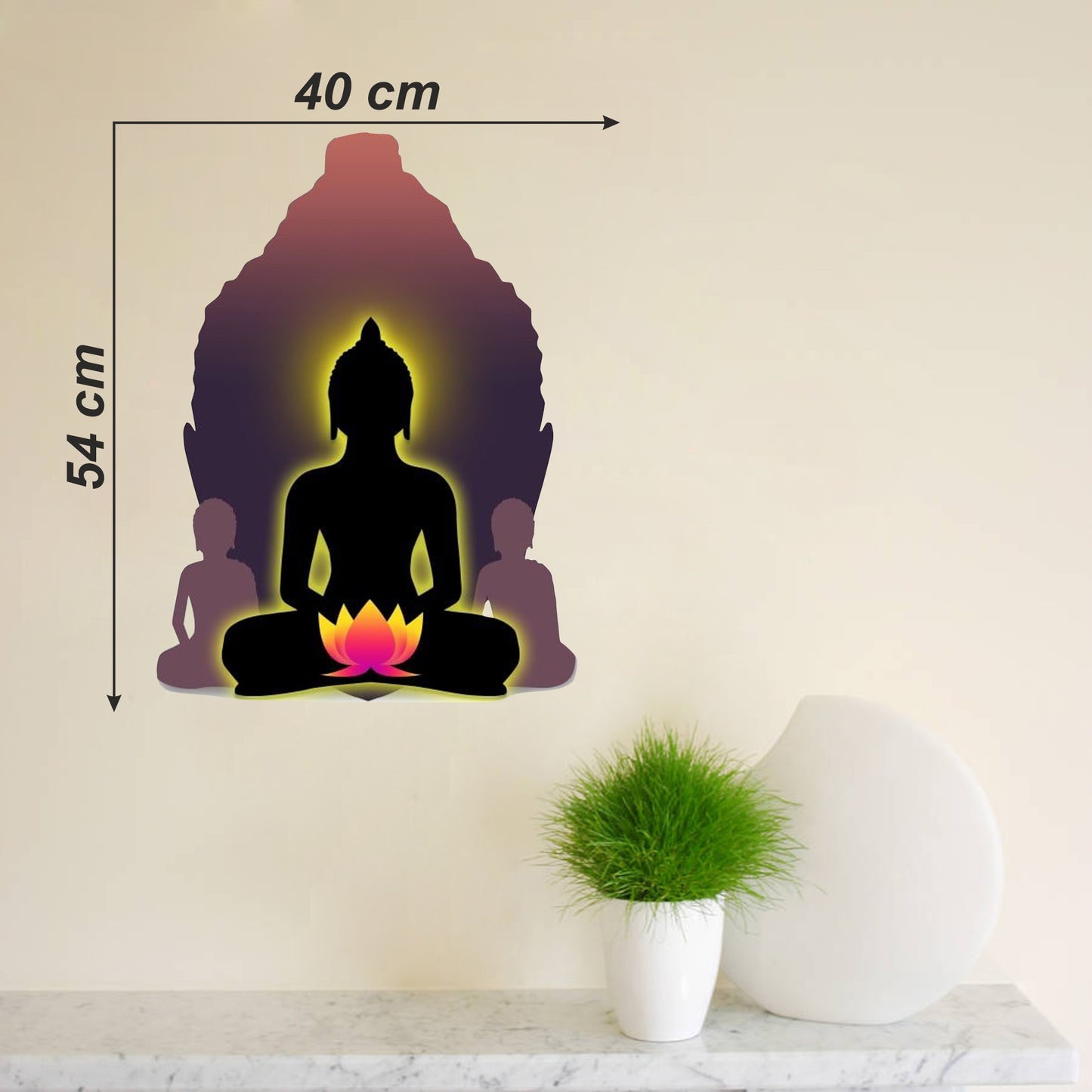 Homexa Decor | Lord Buddha Design Wall Sticker (Size 40x54 cm)