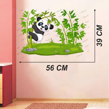 Homexa Decor | Beautiful Grass and Tree With Panda Design Wall Sticker (Size 56X39 cm)