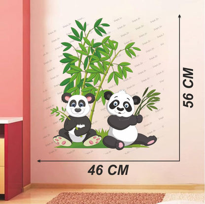 Homexa Decor | Beautiful Tree With Pandas Design Wall Sticker (Size 46x56 cm)