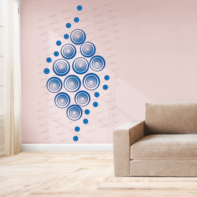 Homexa Decor | Round Circle Shape Design Wall Sticker (Size 47 x 98 cm)