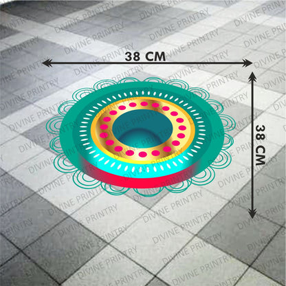 Homexa Decor | Rangoli Mandala Floor Sticker (Size 38 x 38 cm)