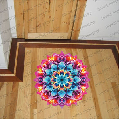 Homexa Decor | Rangoli Mandala Floor Sticker (Size 38 x 38 cm)