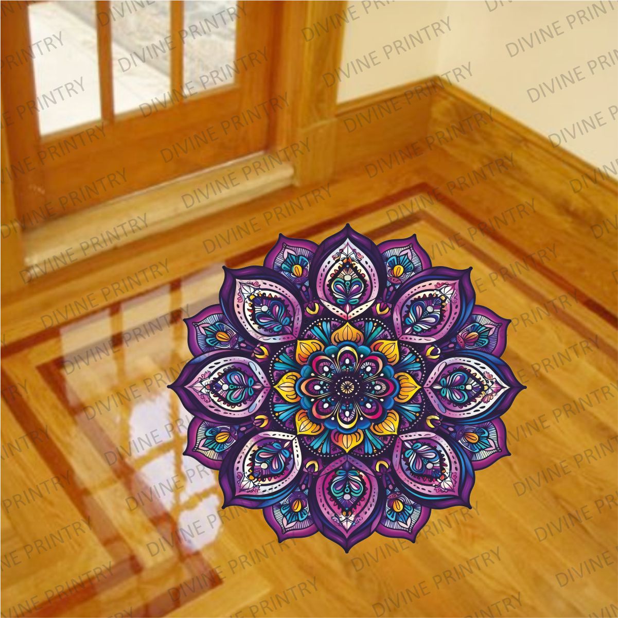 Homexa Decor | Rangoli Mandala Floor Sticker (Size 38 x 38 cm)