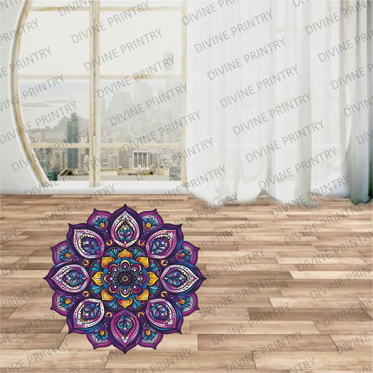 Homexa Decor | Rangoli Mandala Floor Sticker (Size 38 x 38 cm)