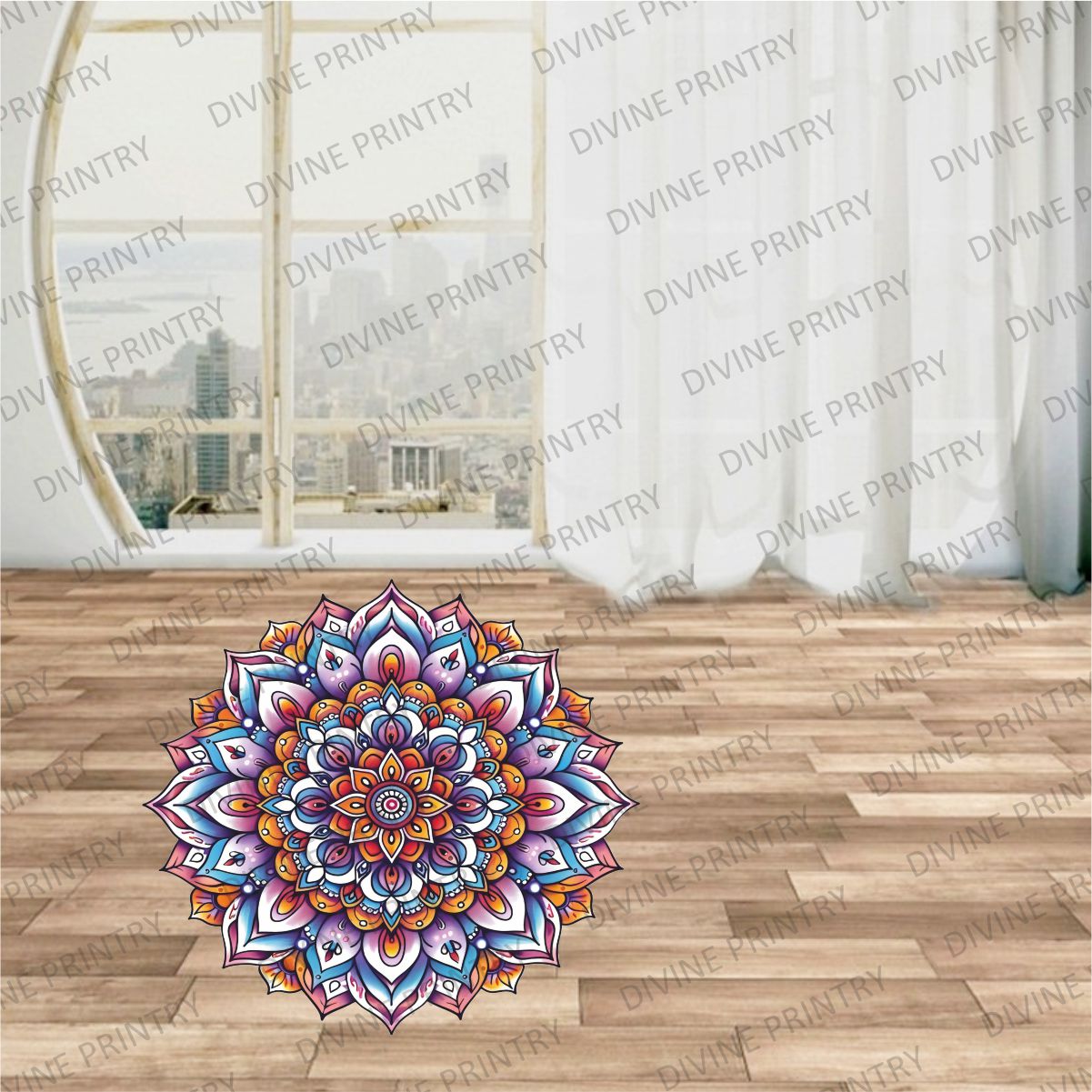 Homexa Decor | Rangoli Mandala Floor Sticker (Size 38 x 38 cm)