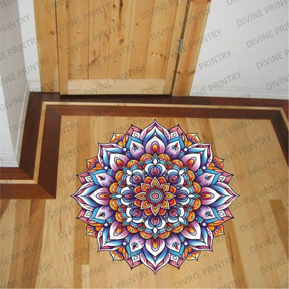 Homexa Decor | Rangoli Mandala Floor Sticker (Size 38 x 38 cm)