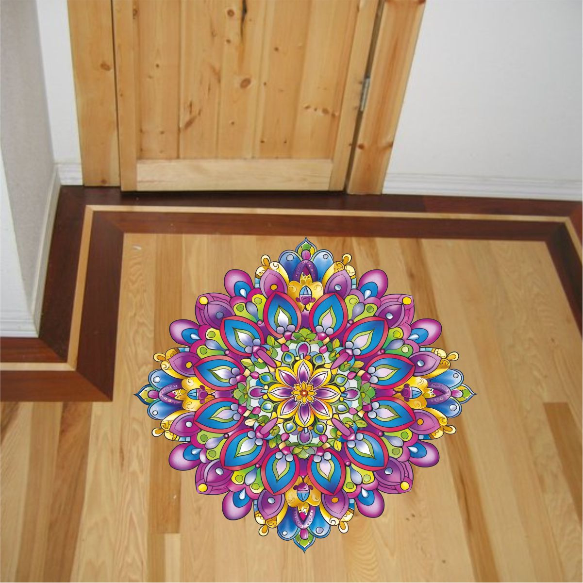 Homexa Decor | Rangoli Mandala Floor Sticker (Size 38 x 38 cm)