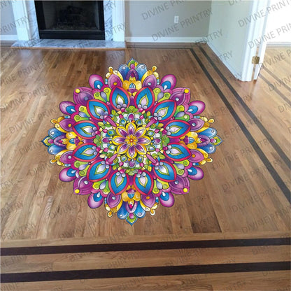 Homexa Decor | Rangoli Mandala Floor Sticker (Size 38 x 38 cm)