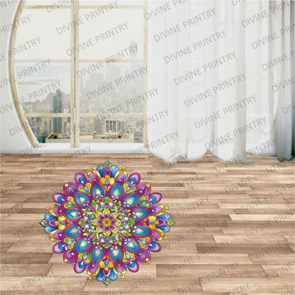 Homexa Decor | Rangoli Mandala Floor Sticker (Size 38 x 38 cm)