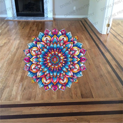 Homexa Decor | Rangoli Mandala Floor Sticker (Size 38 x 38 cm)